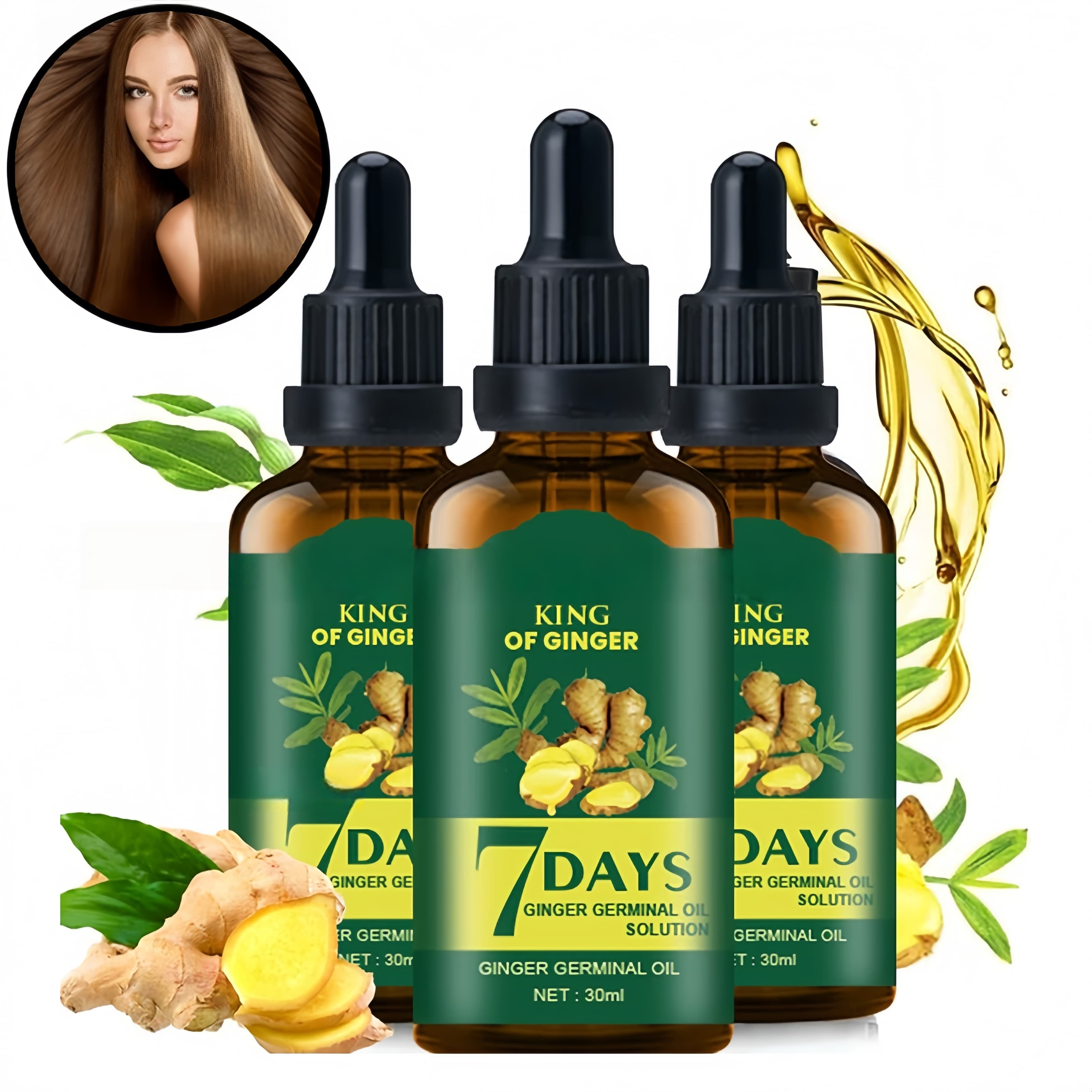 Hair Care Fragrance Essential Oil - Haarwuchsöl Ingwer-Biotin-Serum Natürliche Haarausfallbehandlung für Männer
