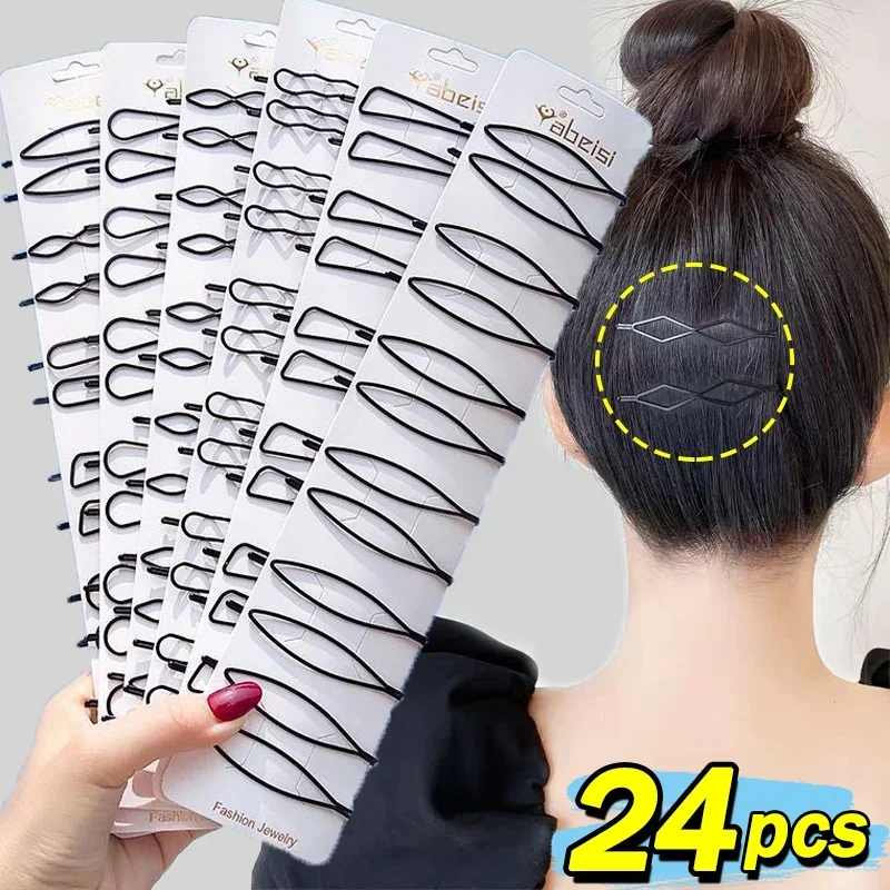 Bobby Pin Bulk - 3/24 stücke Schwarz Einfache Bobby Haarnadeln