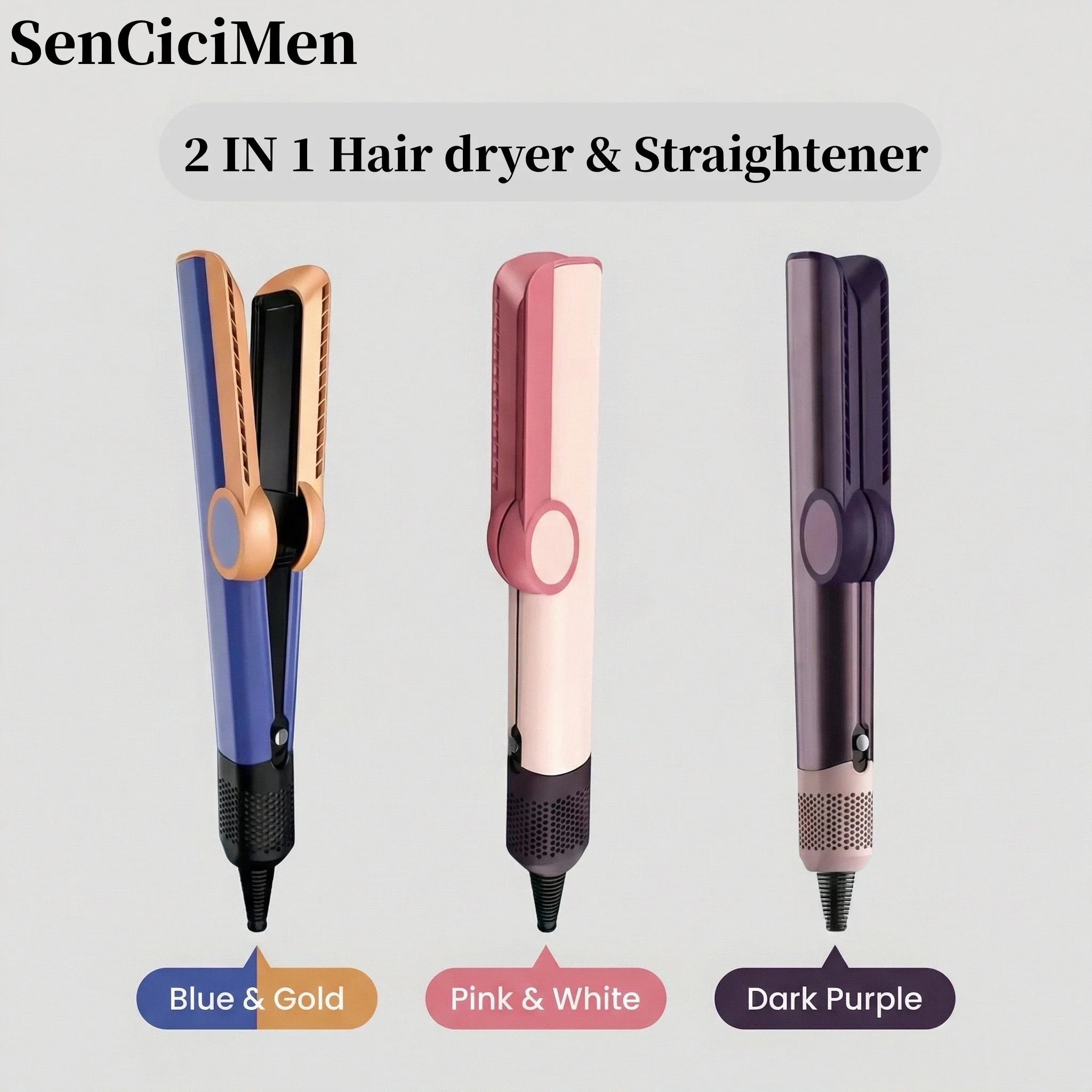 Hair Care Long Hair - SenCiciMen 2-in-1 Haartrockner und Glätter, Luftstrom-Styler,