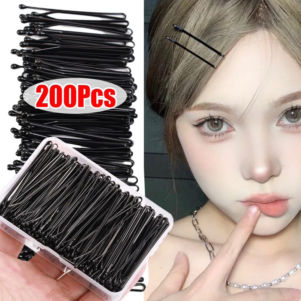 Bobby Pin Bulk - 50–200 Stück schwarze Haarspangen, U-förmige Bobby