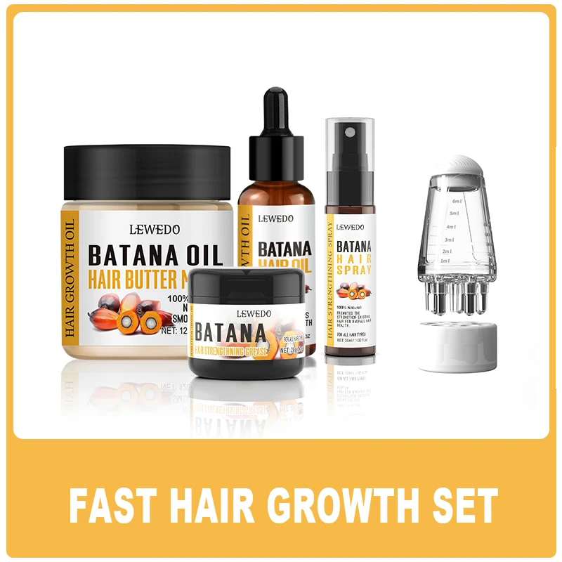 Hair Care Essence Oil Spray - LEWEDO Batana-Öl Haarwuchs-Set Afrikanische Schnelle Haarwuchsmaske