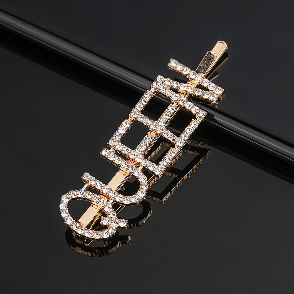 Bobby Pin Bulk - Mode Strass Buchstaben Barrettes Clips Haarnadeln