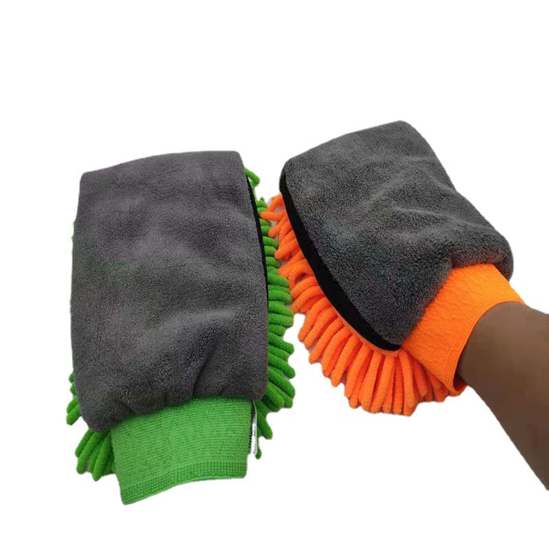 Hair Care Long Hair - Autopflege Doppelseitige Handschuhe Wasserdichte Autowasch-Mikrofaserhandschuhe Langhaarige