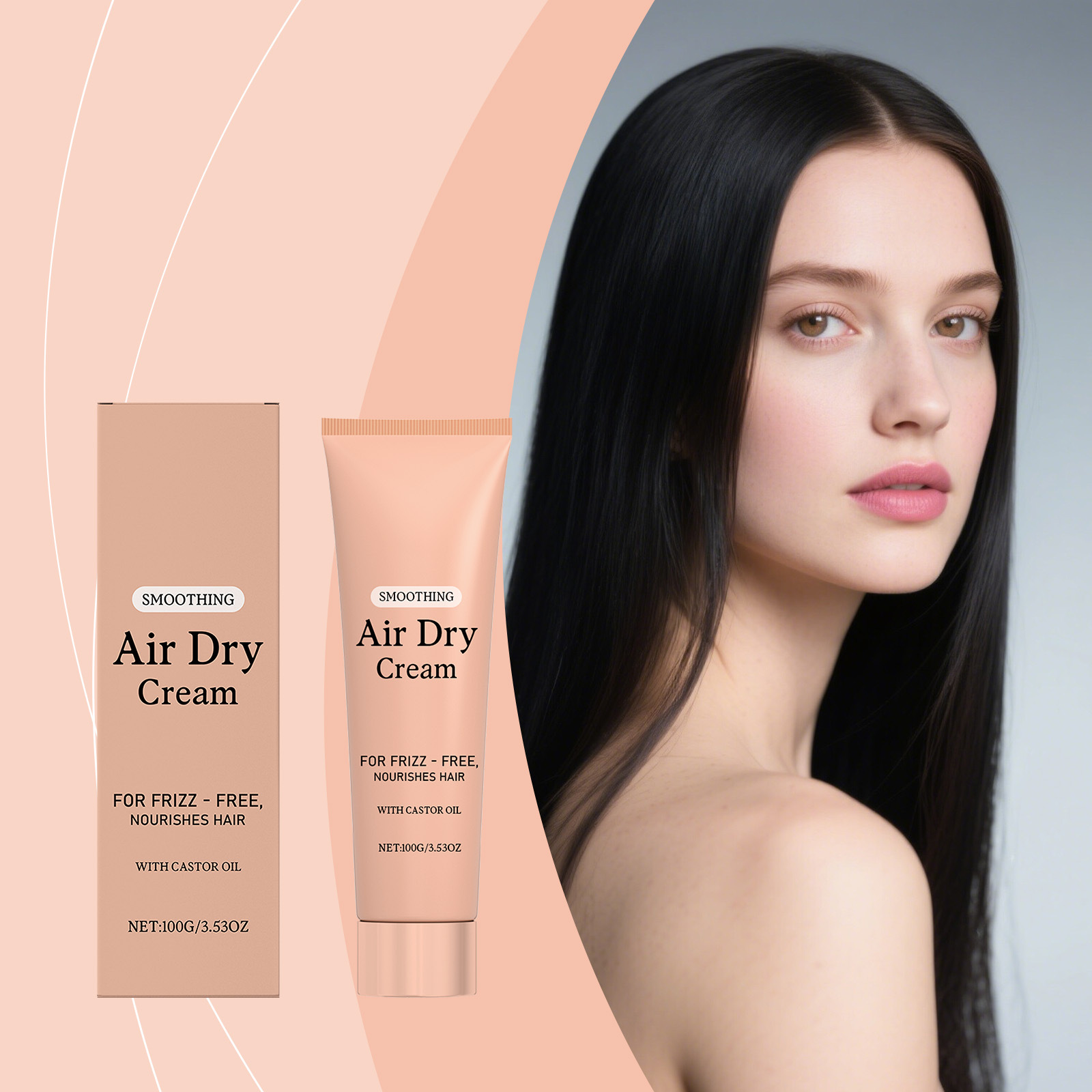 Hair Care For Dry And Frizzy Hair - Lufttrocknende Glättungscreme für Haare Anti-Frizz Styling