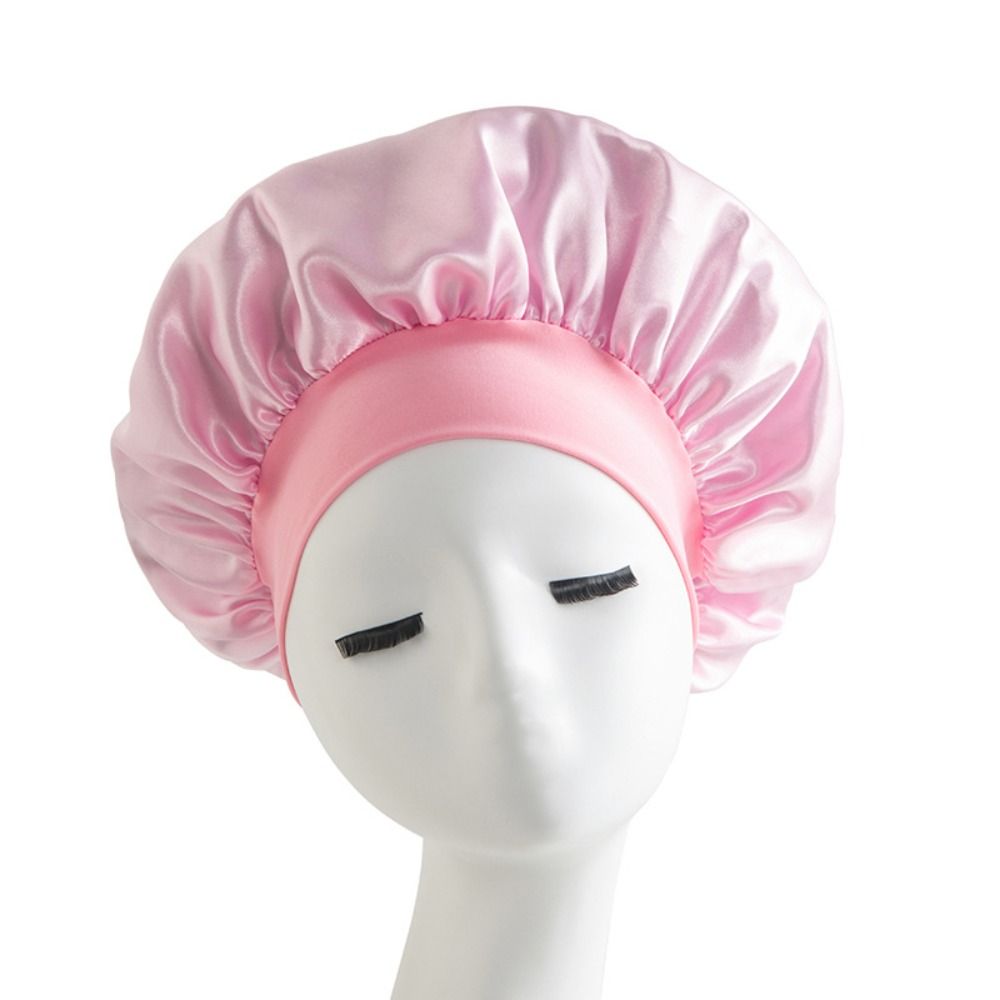 Hair Care Long Hair - Weiche lange Haarpflege-Mütze, Seidenimitat, einfarbig, Satin,