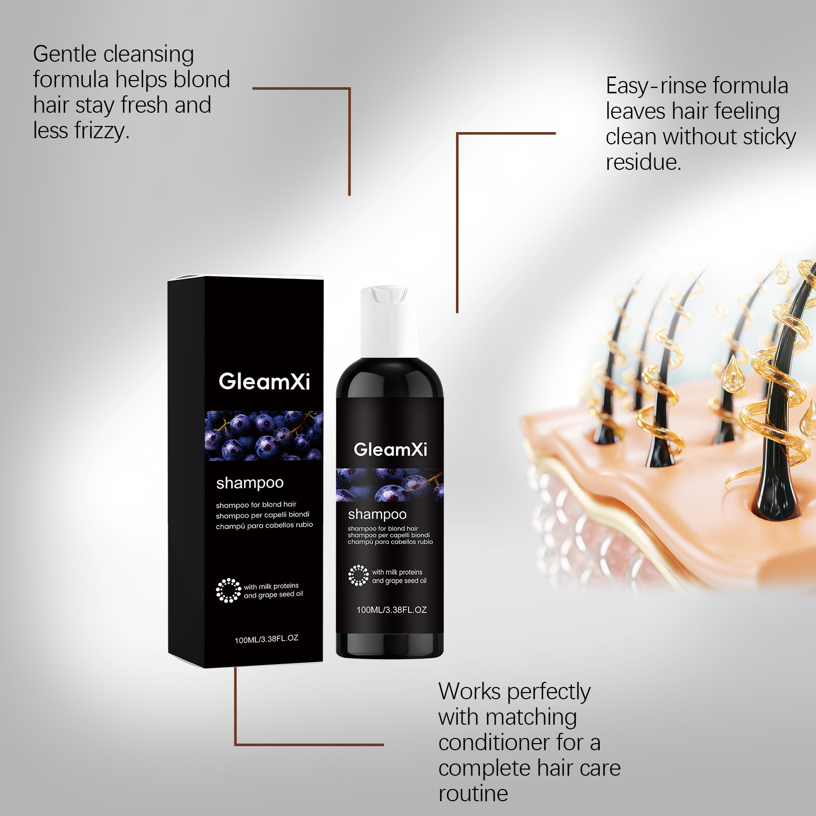 GleamXi Blondhaar-Farbschutz-S – Hair Care For Dry And Frizzy Hair Bewertung und Preis