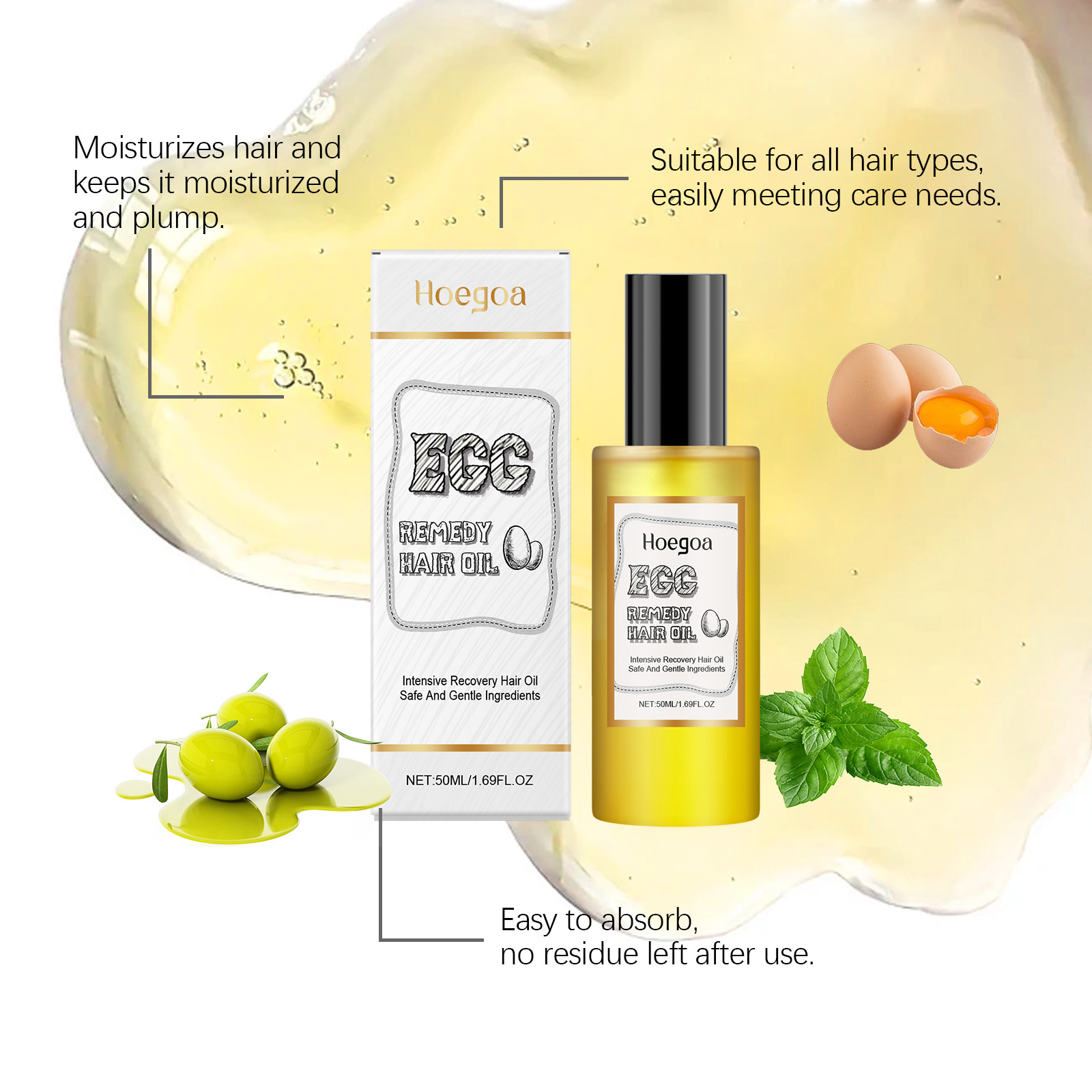 Eierheilmittel-Haaröl stellt w – Hair Care For Dry And Frizzy Hair Bewertung und Preis